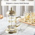 DUJUST Gold French Press Coffee Maker, 34oz Luxury Design with 4-Level Filter System, High-Grade Glass