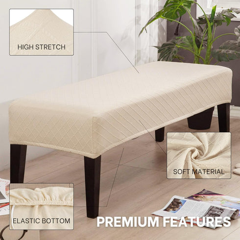 SearchI Dining Bench Cover, Stretch Washable Long Bench Seat Covers, Rectangle Dining Table Bench Slipover for Dining