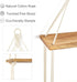 2 Mkono Macrame Hanging Shelf Boho Wall Decor Tier Handmade Cotton Rope Rustic Wood Floating Shelves Display Photos