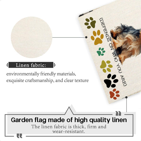 Yorkie Yard Flag Funny Dog Garden Flag, Somewhat Welcome Vertical Double Sided Decoration 12x18 Inch