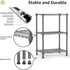 MZG Steel Storage Shelving Unit, 3-Tier Utility Steel Organizer Wire Rack for Home, Kitchen, Office (11.8" D x 17.7" W