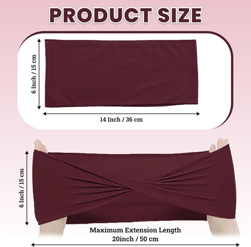 Pack 25 VDS of PCS | Burgundy | Spandex Chair Sashes Bows Without Buckle | Stretch Elastic Banquet Universal Folding
