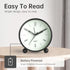 Analog Alarm Clock - 4 inch Super Silent Non Ticking Small Clock with Night Light, Battery Operated, Black Decor