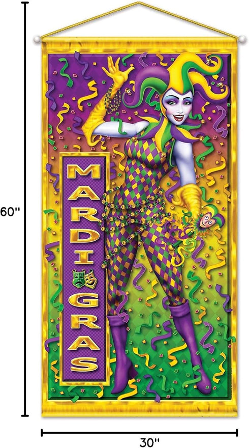 Mardi Gras Door/Wall Panel Party Accessory, 1 Count (1/Pkg)
