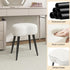 17.7in Teddy Velvet Vanity Stool, Upholstered Makeup Chair with Sturdy Metal Legs, Soft Padded Ottoman Footrest, Modern