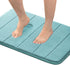 Flamingo P Memory Foam Shower Bathroom Mat Rug, Soft Non-Slip Bath Mats, Machine Washable, 24x17 Inches, Aqua Green