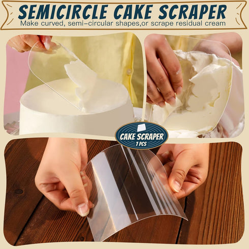 Teenitor Cake Scraper Set, 7 Pcs Dough Scraper, Bowl Scraper, Cake Cutter, Spatula, Kitchen Plastic Tool