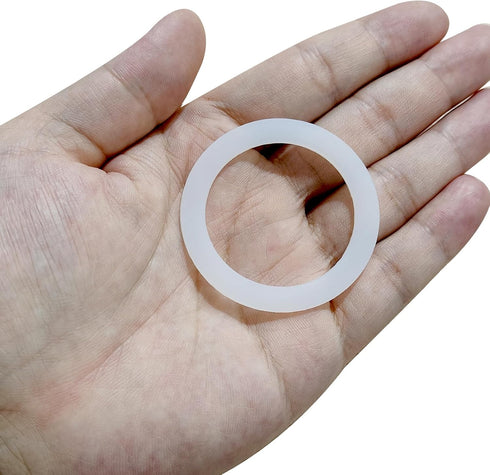 MECCANIXITY White Silicone Gasket Seal Replacement for 1-Cup Aluminium Coffee Maker, 38x50x2.2mm, Pack of 5
