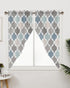 Swag Curtains Fall Valances for Windows, Geometric Vintage Moroccan Patterned Valances, 28"x36"x2, Washable Kitchen