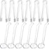 Domensi 12 Pieces Small Ladles Set, 6 Pcs Clear Plastic Tongs and 6 Pcs 1 oz Small Gravy Ladles for Kitchen Buffet