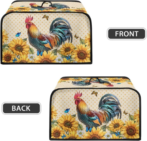 Chicken Sunflower Crock Pot Dust Cover, Oval Fits 6-8 qt Slow Cooker, Dustproof Kitchen Appliance Accessories