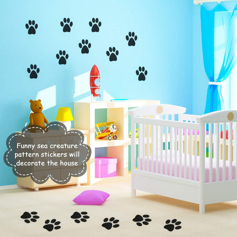 Mudder 20 Pcs Non Slip Bathtub Stickers, Shower Floor Safety Adhesive Paw Decals for Tubs, Anti Slip Applique