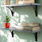 Reinforced Steel Bracket Grey Wall Shelves - Easy to Install, Template and