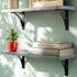 Reinforced Steel Bracket Grey Wall Shelves - Easy to Install, Template and