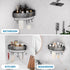 Onemake Corner Shower Caddy Suction Cup, Aluminum Wall Mounted Organizer Shelves Storage Rack with Towel Bar for Small