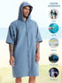PISIQI Surf Poncho Changing Robe with Hood Absorbent Quick Dry Microfiber Wetsuit Changing Towel for Beach Surfing Men
