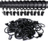 Lansian 72 Pack Curtain Rings with Clips Hooks, Rustproof Matte Metal Stainless Steel Drapery Rings, Vintage Black