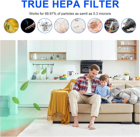 990051000 Replacement True HEPA Air Filter - Compatible with Hamilton Beach TrueAir Compact Pet Air Purifiers