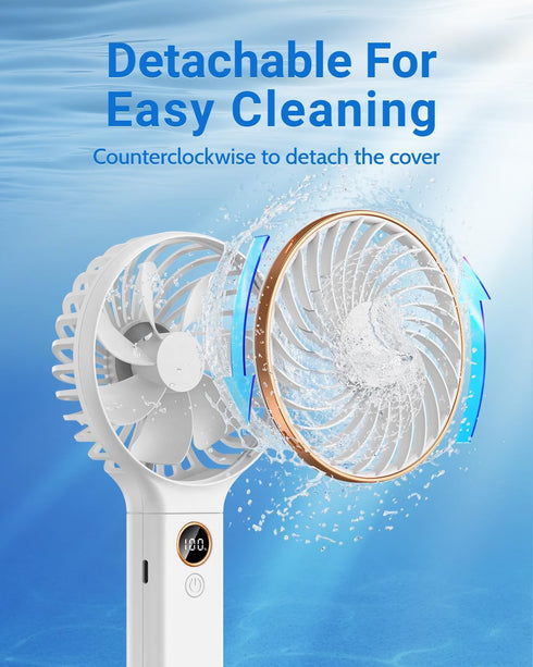 SWEETFULL Handheld Fan, Portable 5000mAh Rechargeable Battery, 6 Speed Wind, Mini Travel Fan for Women