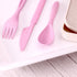 Wheat Straw Travel Utensils Set with Case, BPA Free Kids Cutlery Set - Fork, Spoon, Knife for Lunch Box