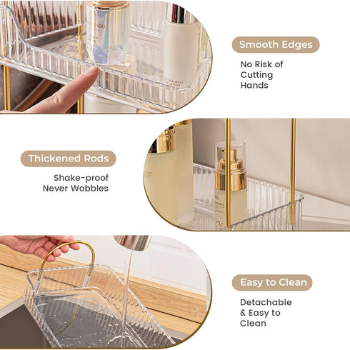 Counter 3 Countertop Aveniee Bathroom Organizer, Tier Perfume Skin Care Storage Shelf, Vanity Makeup Tray for Cosmetic