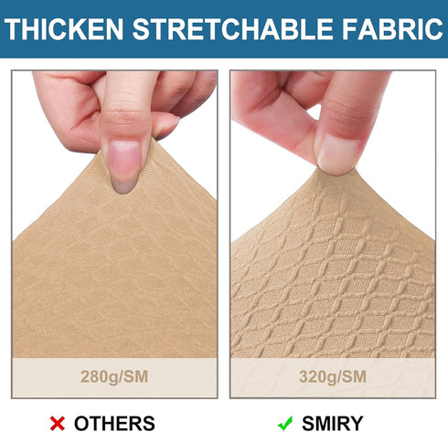 Set 2, Smiry Waterproof Seat Covers for Dining Room Chairs of Stretch Jacquard Removable Washable Chair Seat Slipcovers