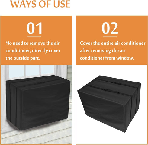 Foozet Window Air Conditioner Cover for Outside Unit, Medium 25"W x 20"D x 17"H, 420D