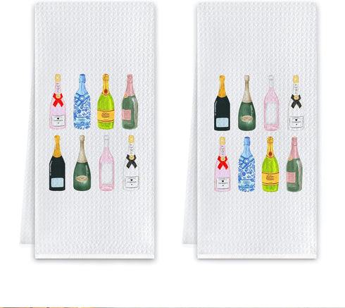 Champagne Accessories Kitchen Towels, Champagne Gifts for Women Dish Tea Towels, Gifts