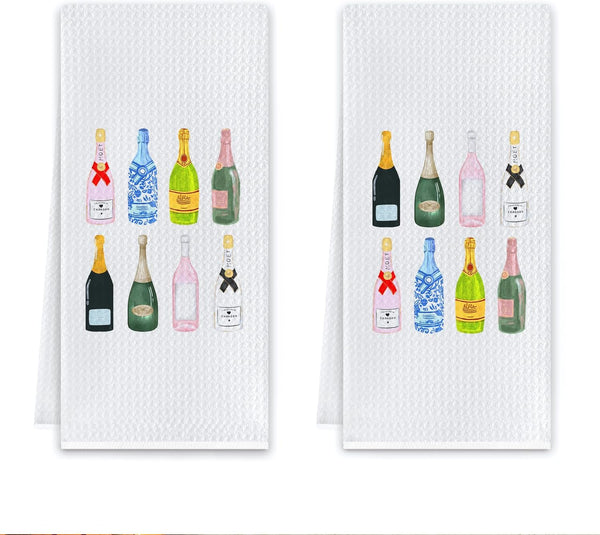 Champagne Accessories Kitchen Towels, Champagne Gifts for Women Dish Tea Towels, Gifts