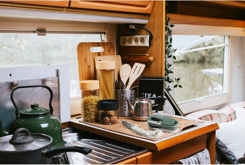 Kitchen Gadgets 6 Piece Set - Space Saving Kitchen Utensils Cooking Tools for Small Kitchen, Stainless Steel Accessories for RV inside Camper Kitchen Gadgets Gifts Essentials Dishwasher Safe(Green)