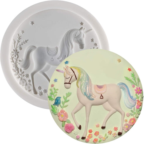 FUNSHOWCASE Unicorn Llama Fondant Silicone Molds Set for Cake Decorating, Cupcake Topper, Chocolate, Epoxy Resin