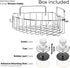 Corner Shower Caddy with Suction Cups and 3M Adhesive Mounting Discs, Stainless Steel Basket for Bathroom Storage