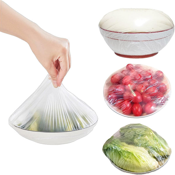 100pcs Elastic Bowl Covers for Bread Proofing, Plastic Wrap for Food, Vegetable, and Fruit Storage