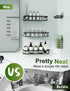 GVY Shower Caddy 5 Pack, Adhesive Organizer Bathroom Shelves, Rustproof Storage for Home Decor, No Drilling Shower