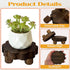 DEMULANS 3 Pack 4 Inch) Tiny Scalloped Wood Risers for Display ,Small Wooden Stands with Removable Feet Farmhouse