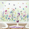 decalmile Summer Garden Flower Double Sided Window Clings, Spring Wildflower Purple Floral Iris Butterflies Decals