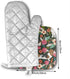 Basset Hound Florals Oven Mitts and Pot Holders, Heat Resistant Kitchen Bake Gloves, Soft Cotton Lining, 2 Pieces