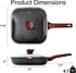 Nonstick 11 Inch Square Grilling Pan with Lid for Stove Tops, Granite Coating Grill Skillet for Indoor Cooking, PFOA