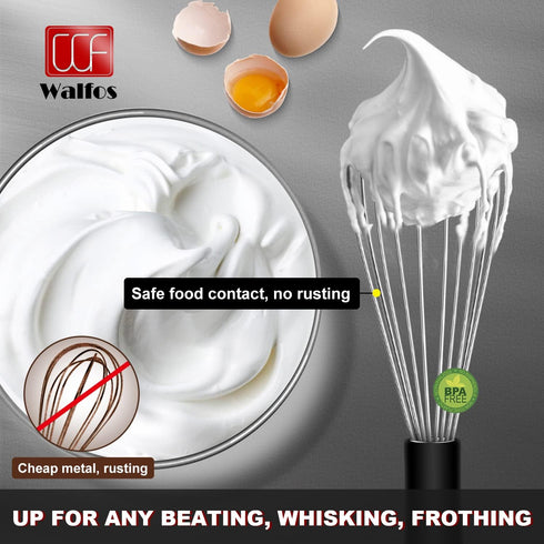 Stainless Steel Wire Whisk Set - 3 Packs (7"+9"+11") Balloon Whisk, Thick Wire Wisk & Strong Handles for Cooking,