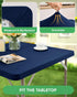 2 Pack 34x34 Inch, KeyWave Fitted Card Table Covers - Spandex Outdoor Water-Resistant Square Tablecloth with Elastic