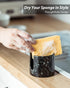 Zoeeker Sponge Holder for Kitchen, Ceramic Sink Caddy Scrub Sponge Rack Dish Rack Scrubbers Holder for Kitchen Sink