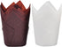Large White and Brown Tulip Baking Cups, 2-1/4" Base Diameter x 4" Wall Height, Greaseproof Paper, Case of 130 pcs