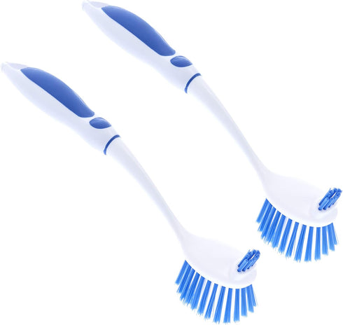 Superio Long Handle Fruit and Vegetable Scrub Brush, Double Sided Non Scratch Kitchen Scrubber, 2 Blue