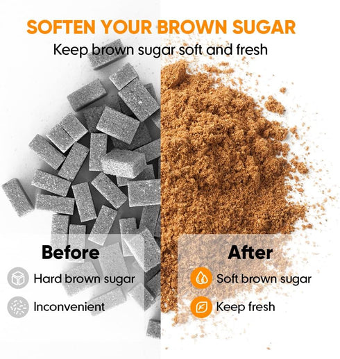 2 Moryimi Brown Sugar Container Airtight, Quart Brown Sugar Keeper Storage Container with Spoon