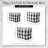 DII Large Round Herringbone Storage Bin with Handles, Small Square, Gray Polyester