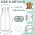 12 Pack 8 oz 24 Zubebe Glass Milk Bottles with Lids - Reusable Overnight Oats Jars for Juice, Smoothies, Yogurt