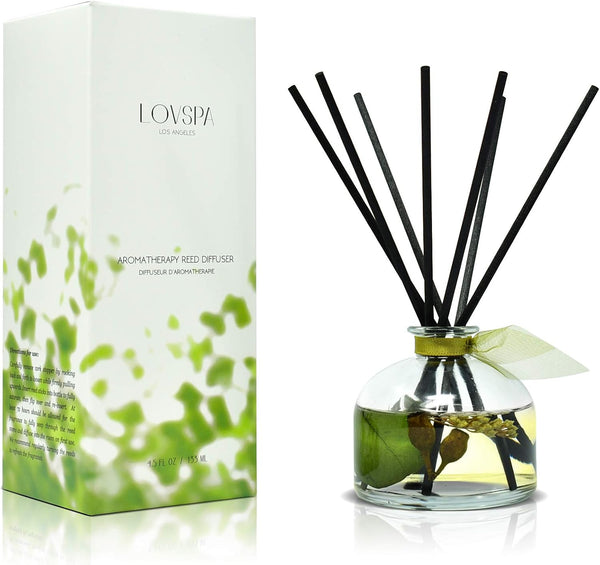 LOVSPA EUCALYPTUS Essential Oil Reed Diffuser Gift Set, Fresh Eucalyptus, Great Aromatherapy Gift