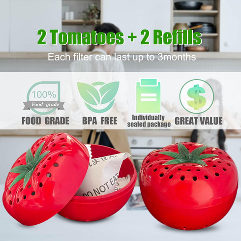 Produce Freshness Preserver Saver Kit, Keep Fruits and Vegetables Fresh Longer, Ethylene Gas Absorber (2 Pack)