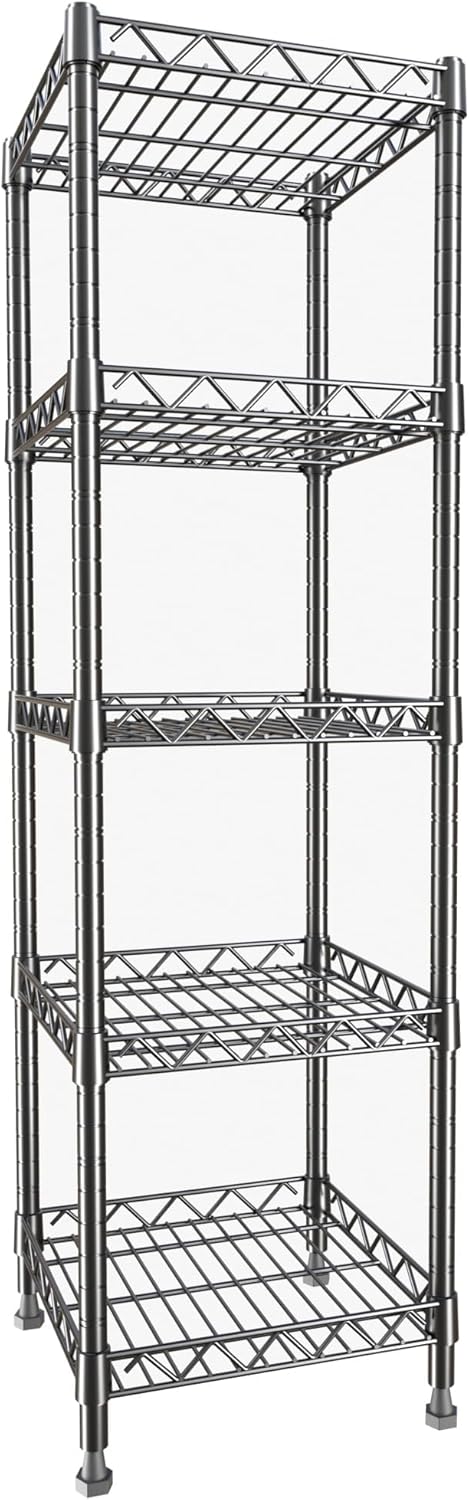 5 11.8 11.8 50 (5-Tier, GIOTORENT Tier Standing Shelving Metal Units, Adjustable Height Wire Shelf Display Rack