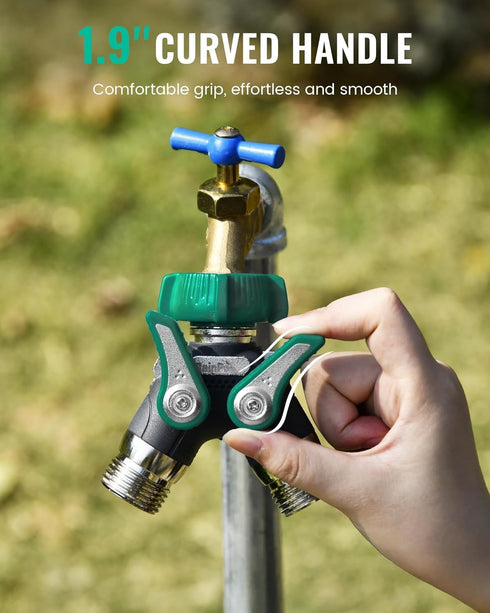 2 3/4'' 100% (1 Pack) RAINPOINT Garden Hose Splitter Way Heavy Duty, Connector Water Hose Bib Y Spigot Splitter